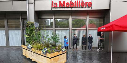 Die Pocket Schwammstadt beim die Mobiliar Haupt­sitz in Bern